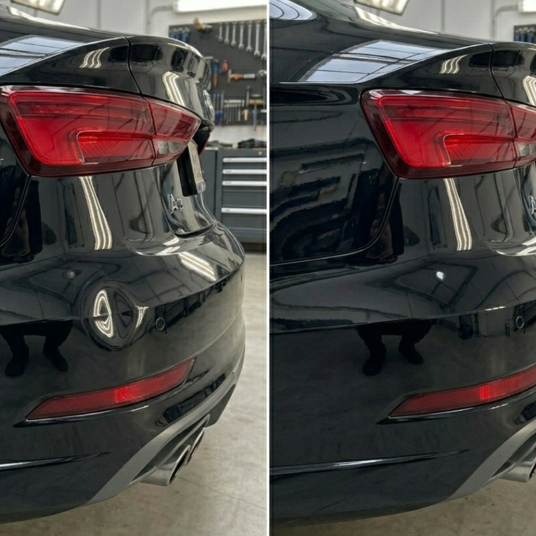Auto uitdeuken zonder spuiten Audi A3 in de kleur zwart