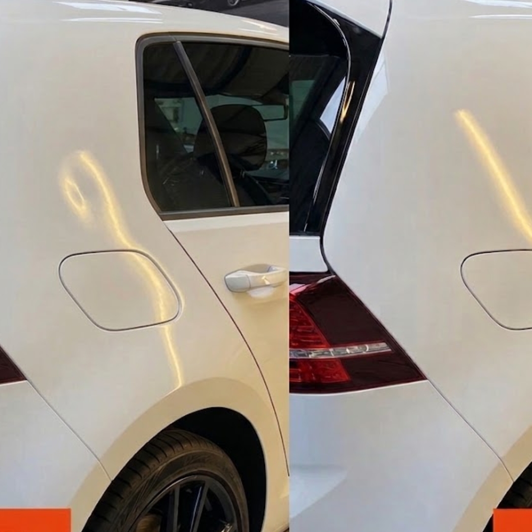 Auto uitdeuken zonder spuiten Schiedam Volkswagen Golf 7 in kleur wit